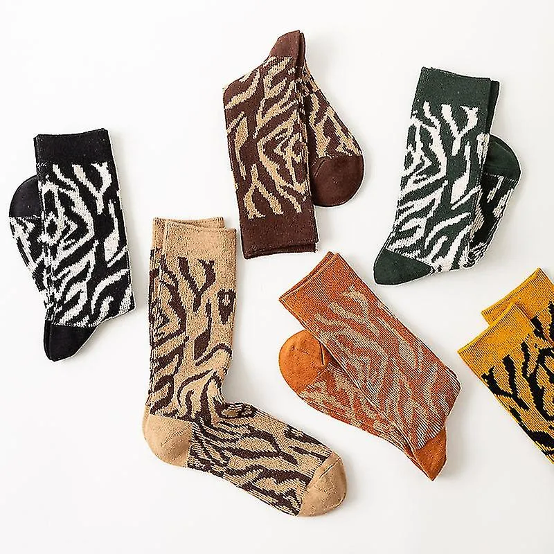 2pcs Regalos divertidos Regalos de leopardo para mujeres, novedad Calcetines de leopardo Calcetines de animales (estampado de le