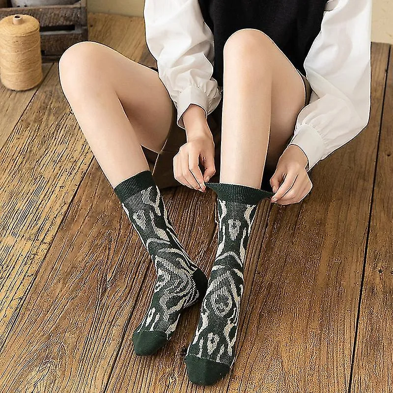2pcs Regalos divertidos Regalos de leopardo para mujeres, novedad Calcetines de leopardo Calcetines de animales (estampado de le