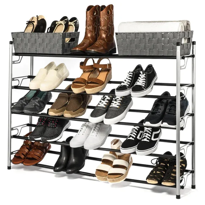 5 TIER DUAL POSITION SLIDE & ADJUST SHOE RACK L 22.0843.7 X W 8.98 X H 31.10