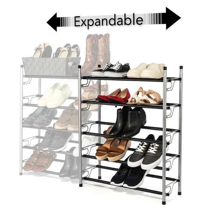 5 TIER DUAL POSITION SLIDE & ADJUST SHOE RACK L 22.0843.7 X W 8.98 X H 31.10