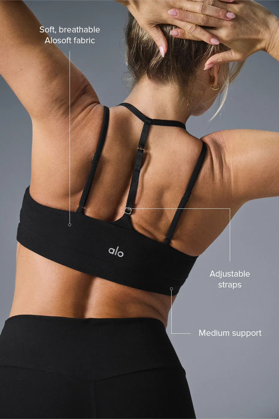 ALOSOFT SPOTLIGHT BRA  BLACK