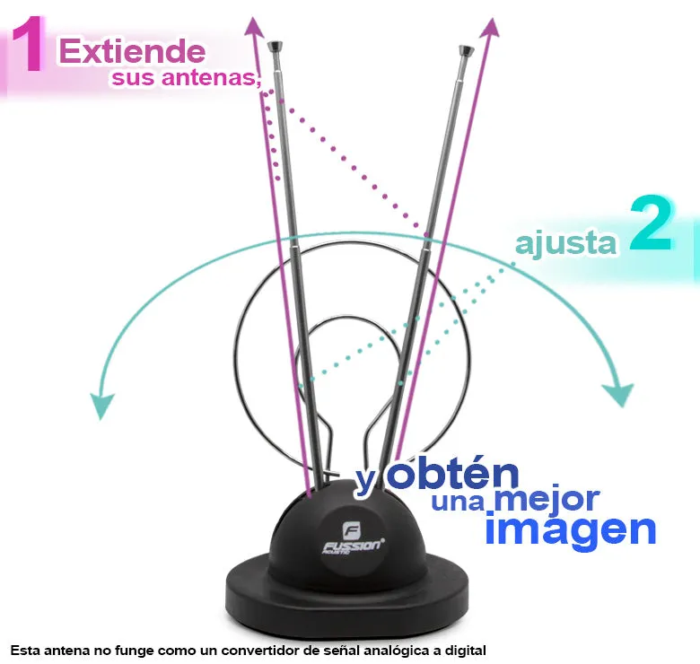 AN9502 ANTENA DE CONEJO HD TV PARA INTERIORES