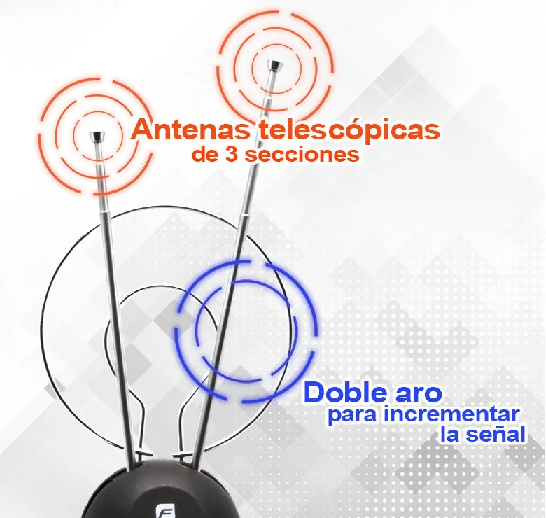 AN9502 ANTENA DE CONEJO HD TV PARA INTERIORES