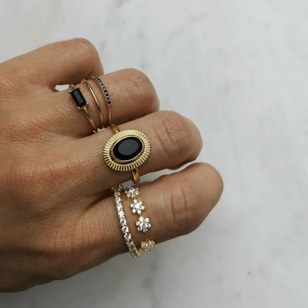 Anillo Alegra Negro Oro