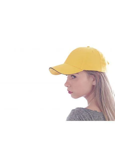 ATLANTIS AT094  GORRA DE 6 PANELES CON VISERA TIPO SáNDWICH  WHITE/WHITE