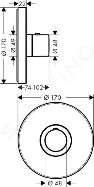 AXOR SHOWERSELECT  TERMOSTATO EMPOTRADO HIGHFLOW, CROMO 36721000