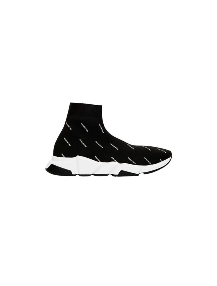 BALENCIAGA SPEED TRAINER  BLACK LOGO WHITE