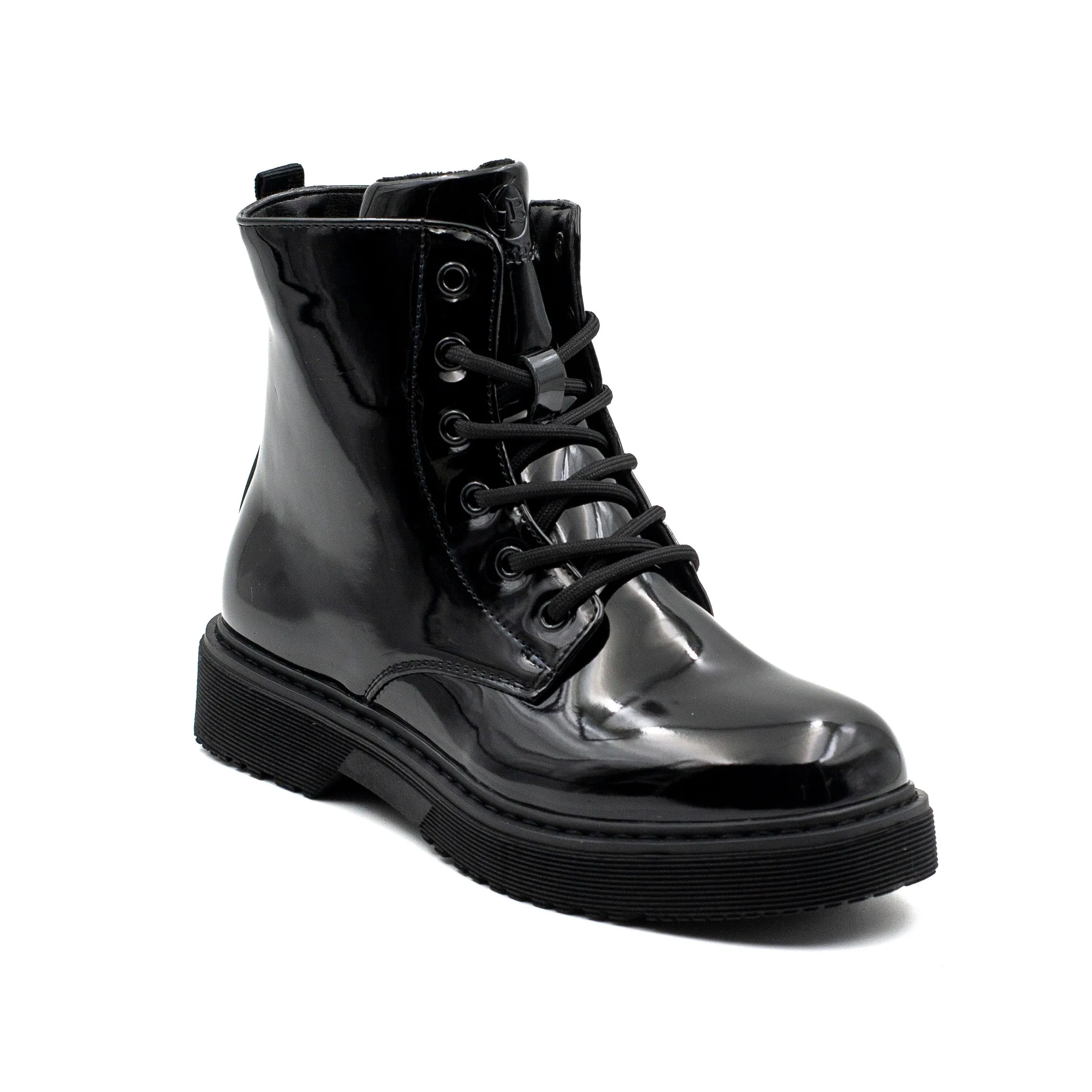 Bamboo botin charol nia con cierre y cordon