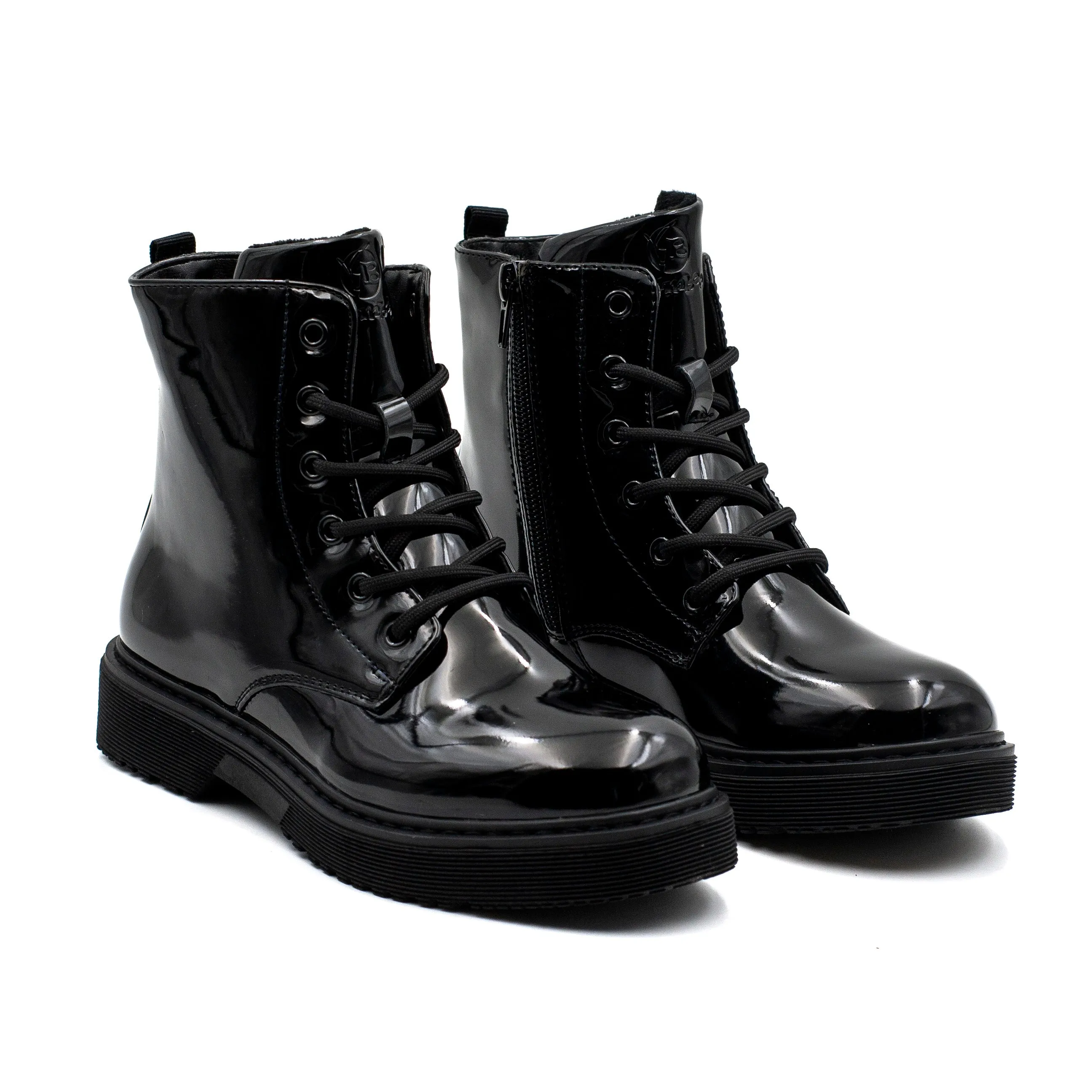 Bamboo botin charol nia con cierre y cordon