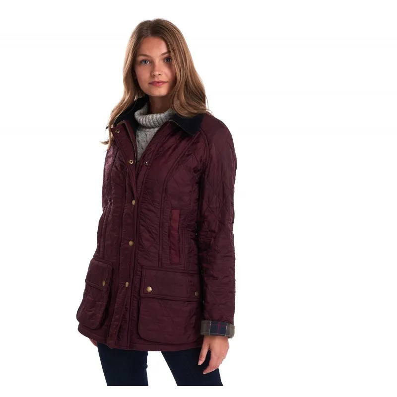 Barbour Beadnell Polarquilt Aubergine/Black