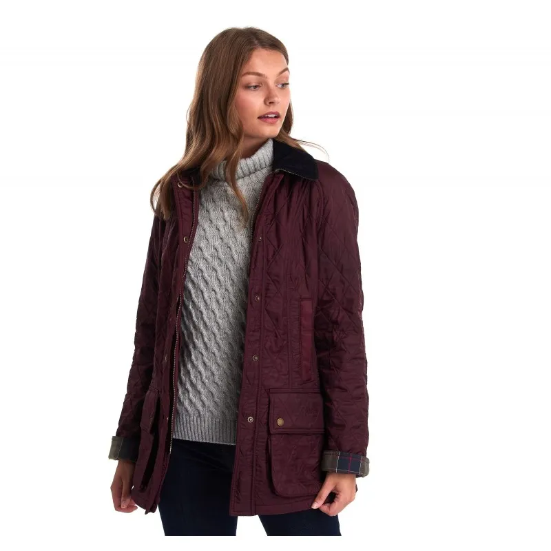 Barbour Beadnell Polarquilt Aubergine/Black