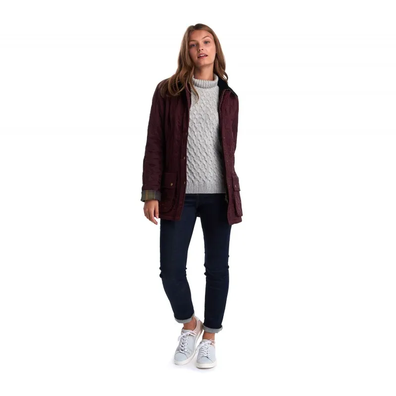 Barbour Beadnell Polarquilt Aubergine/Black