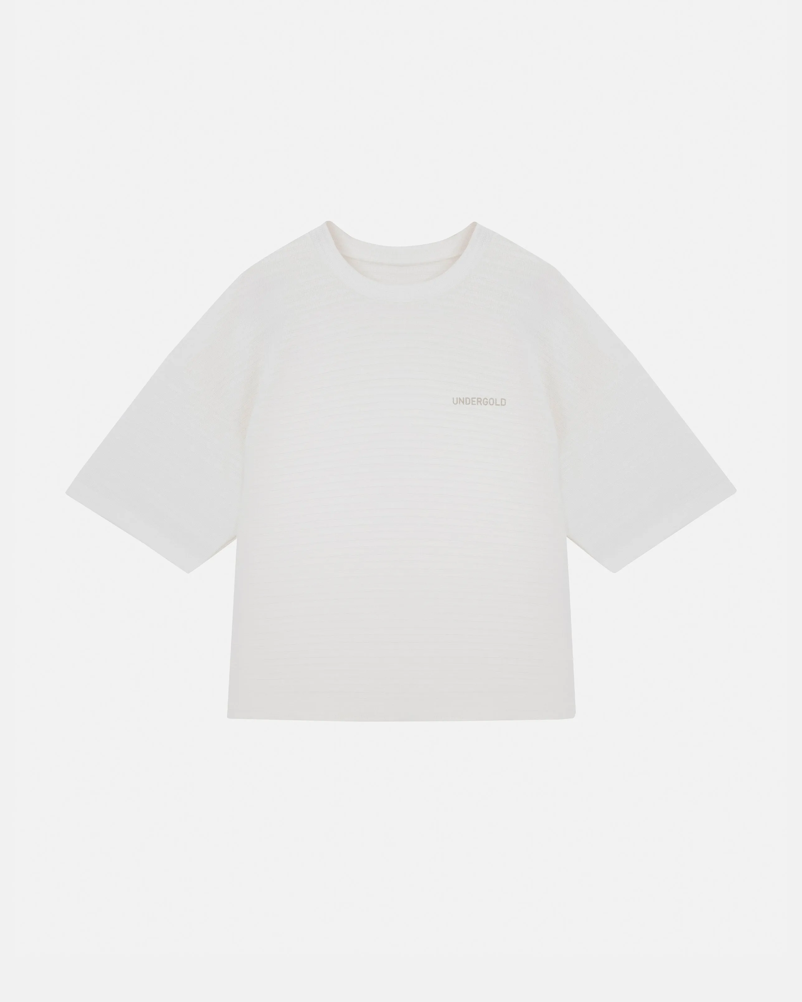 Basics Logo Textured Boxy Tshirt White