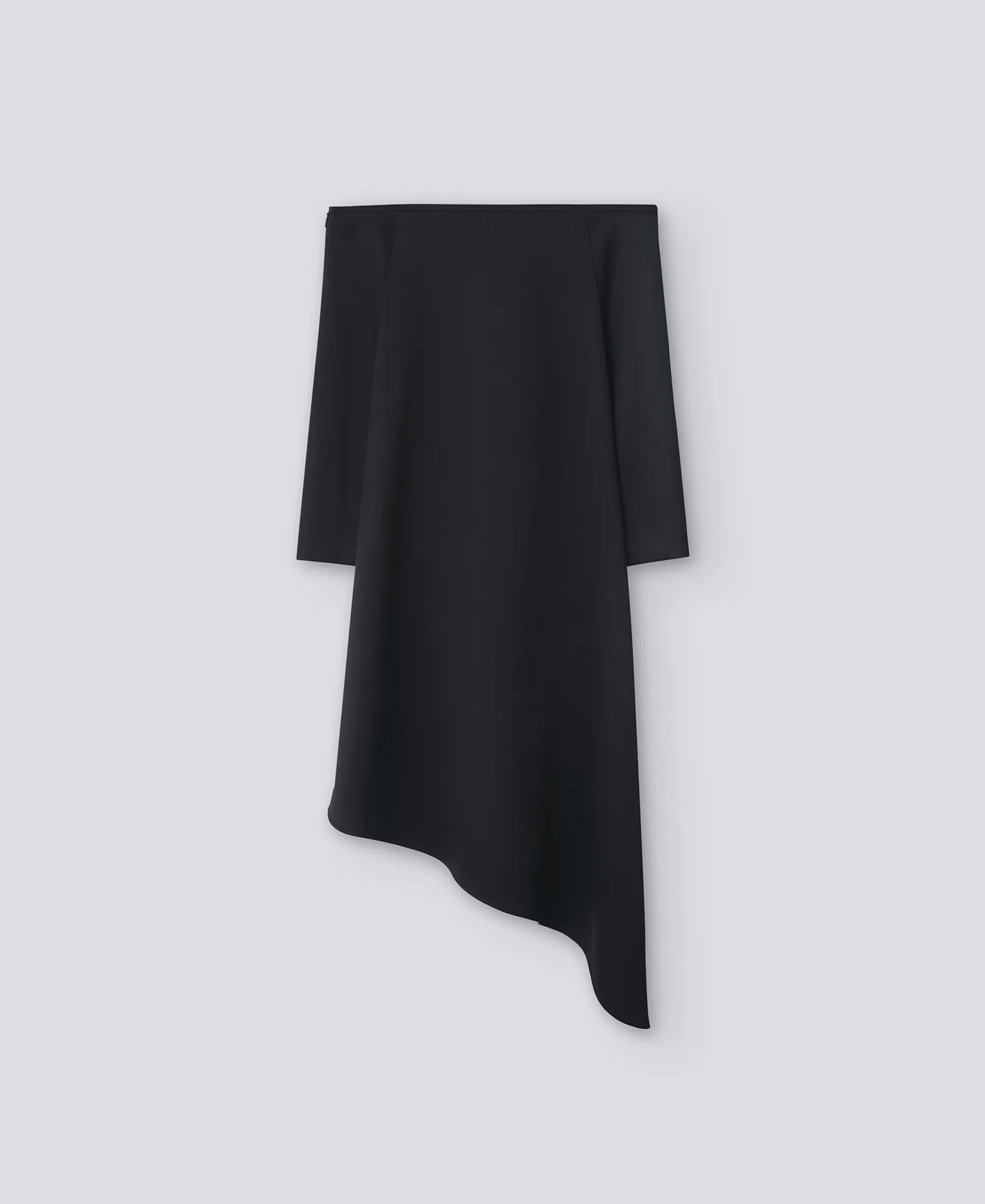 Black asymmetric mini skirt woman