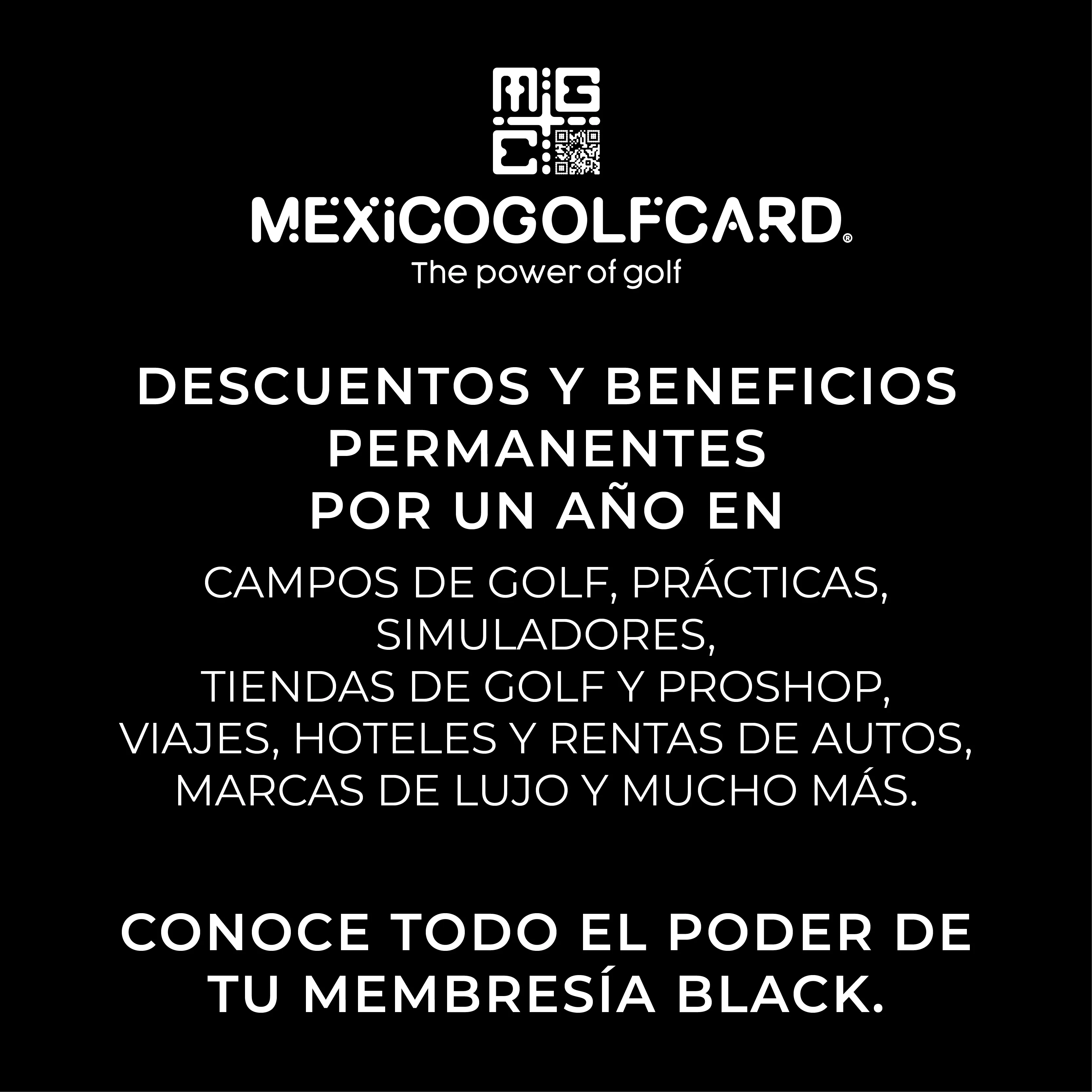BLACK  MEMBRESíA ANUAL PARA CABALLEROS DE MEXICO GOLF CARD