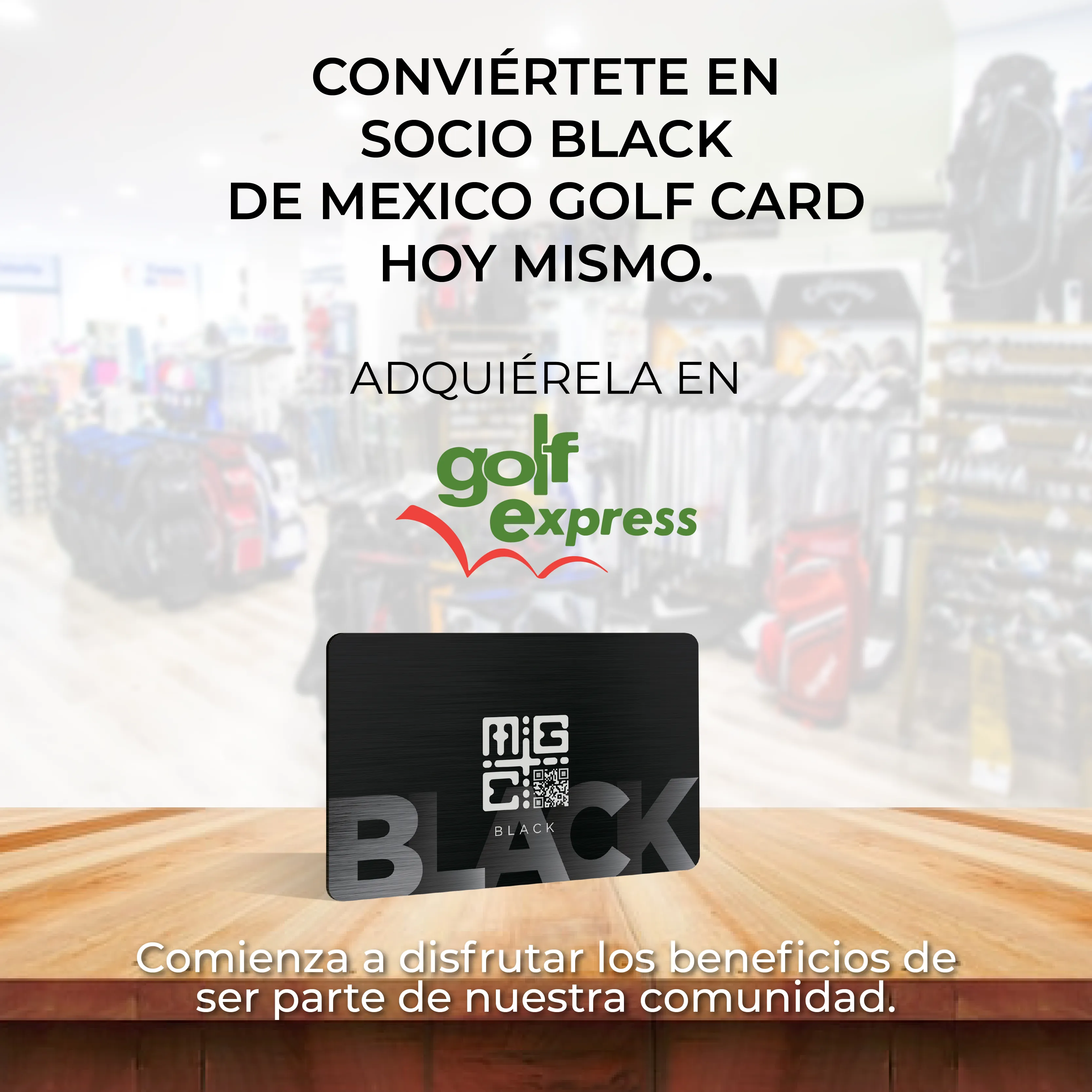 BLACK  MEMBRESíA ANUAL PARA CABALLEROS DE MEXICO GOLF CARD