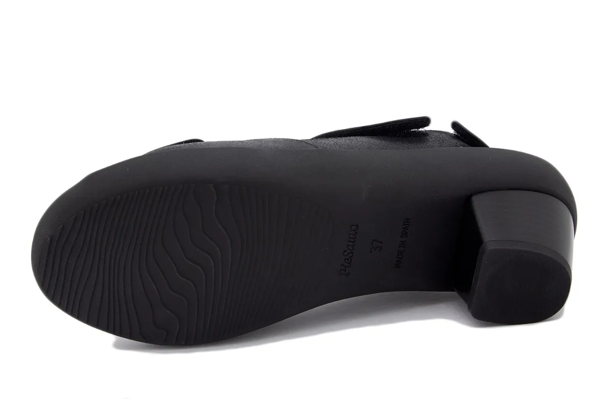Black Metal Suede Removable Insole Sandal