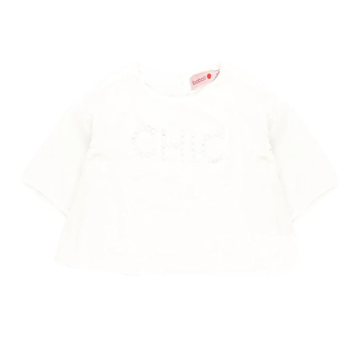 Blusa manga olán blanca “CHIC” niña BOBOLI