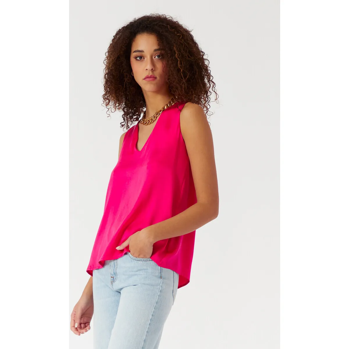 BLUSA SVASATA IN SETA SENZA MANICHE Art. C276SU