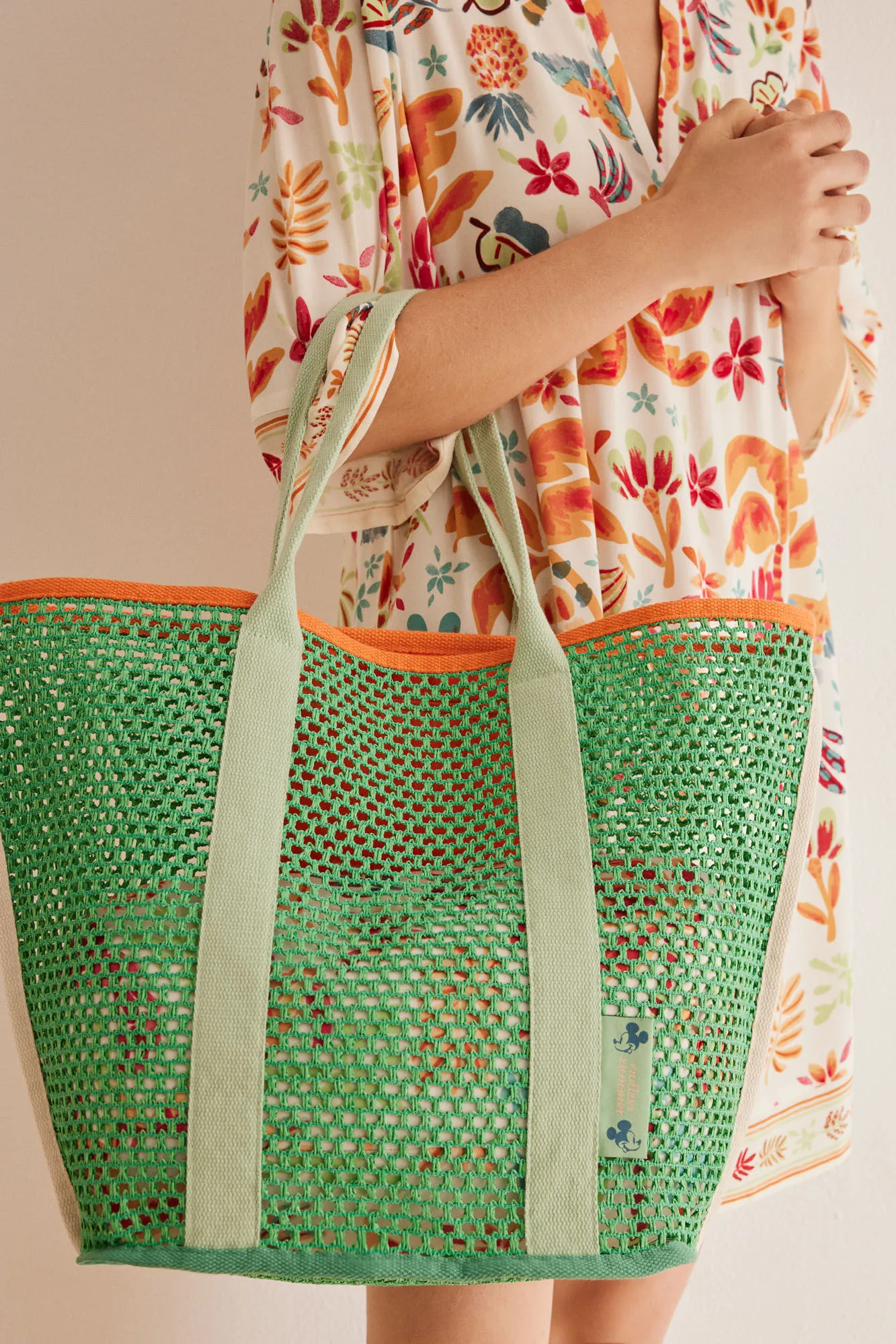 Bolso grande rafia verde
