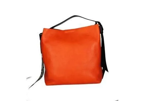 Bolso Piel Naranja Asa Negra Serpi Nudos.