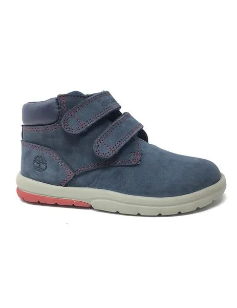 botin azul de velcro