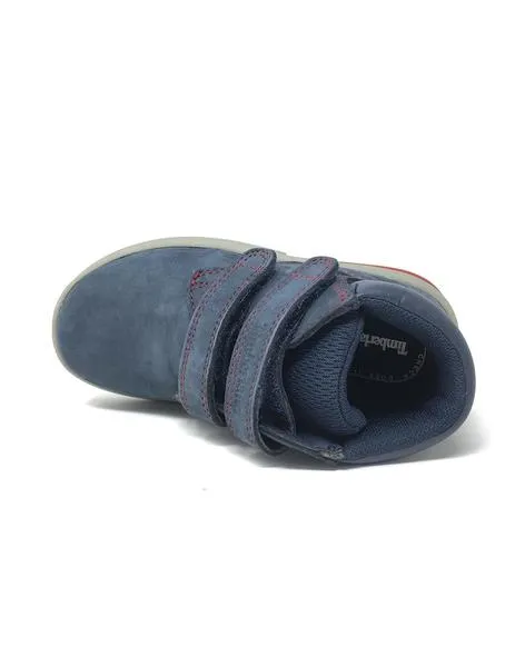 botin azul de velcro