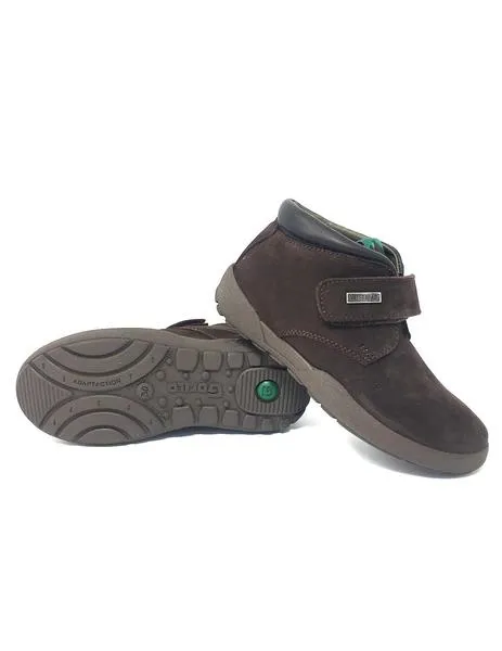 botin nobuk marron velcro