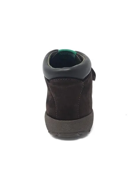 botin nobuk marron velcro