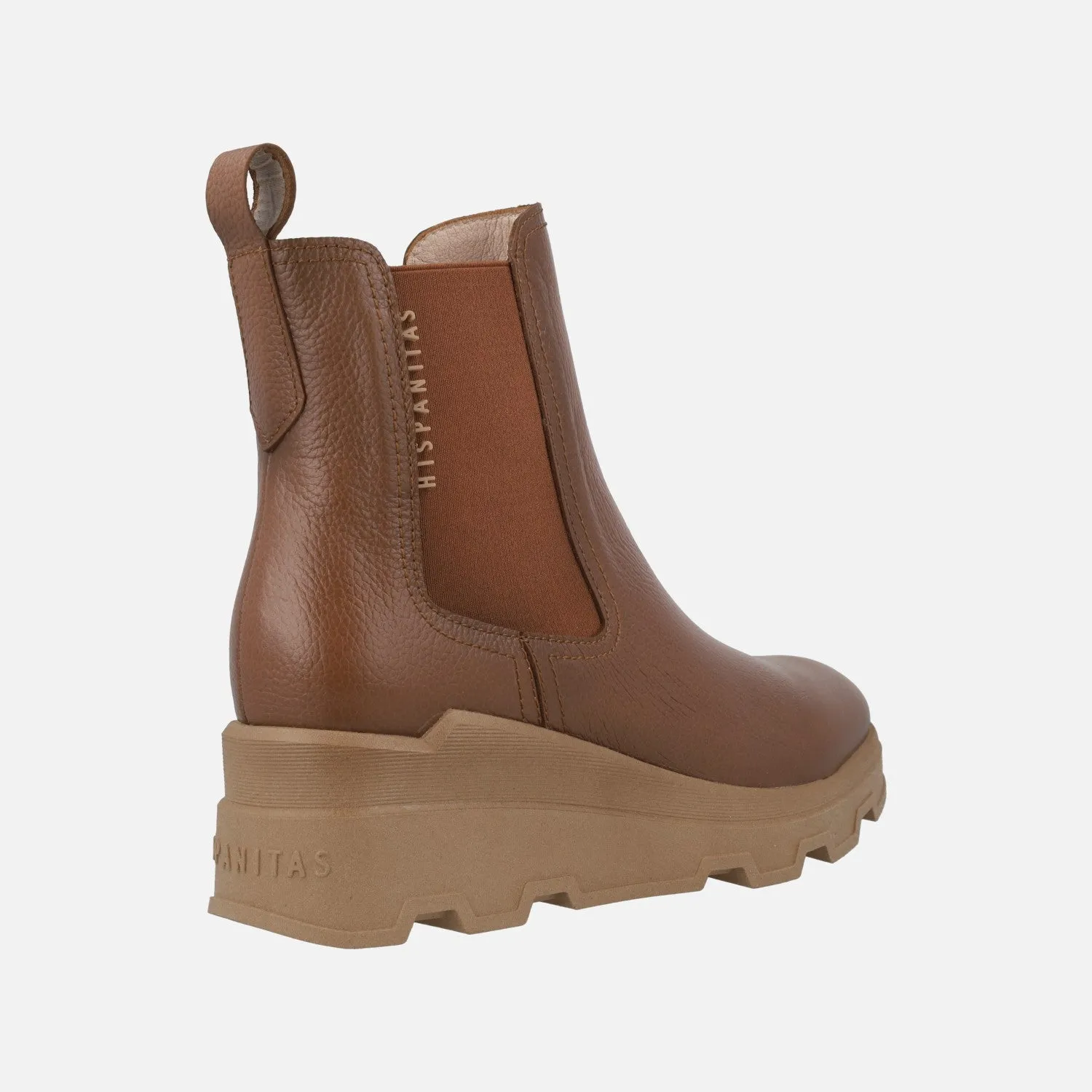 Botines de piel Hispanitas Florencia estilo chelsea con cuña de goma