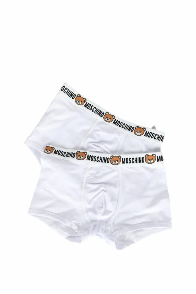 Boxers blancos con logo en cinta oso 