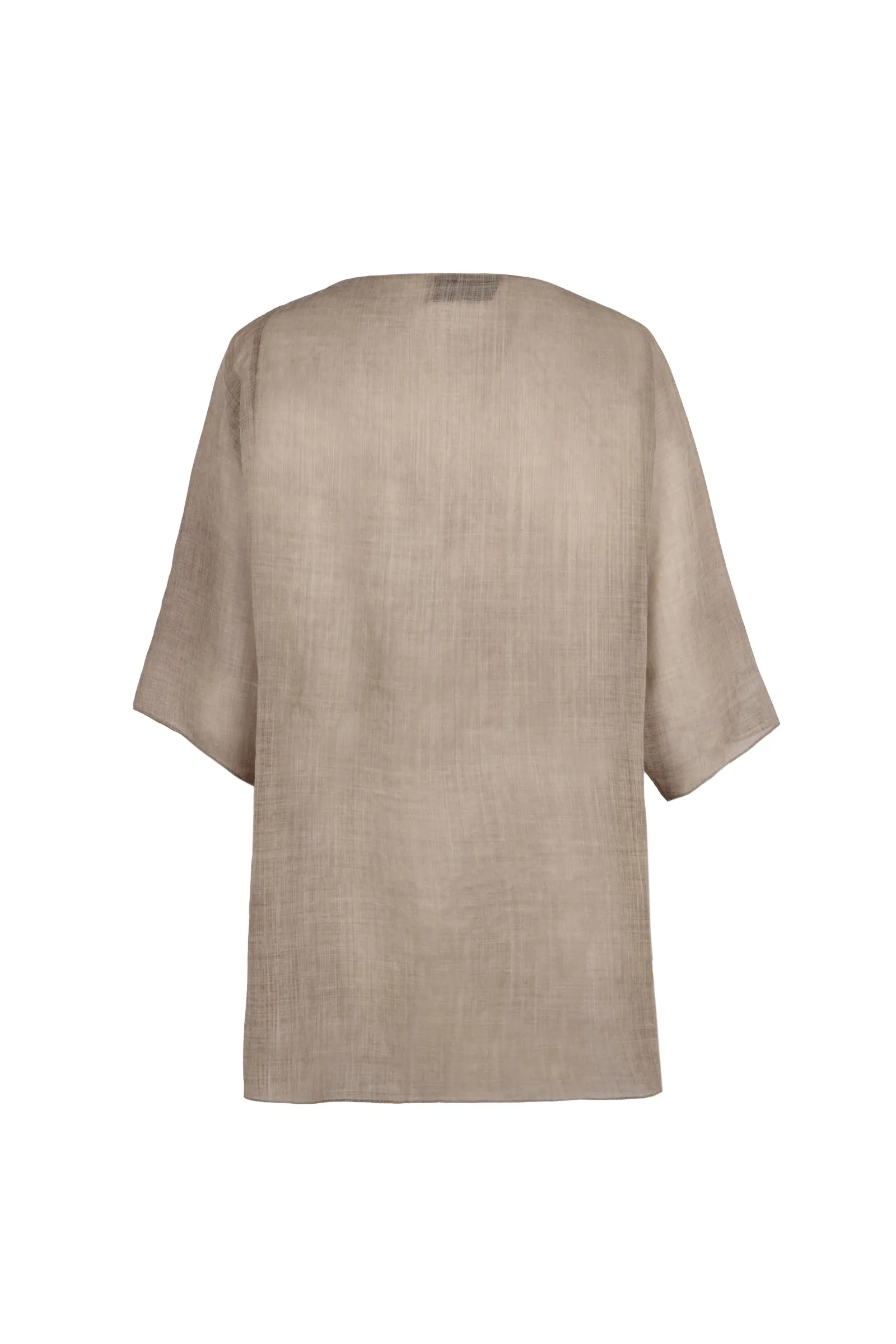 Bree, top in brown melange virgin wool