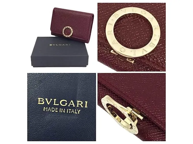 Bulgari Portatarjetas de visita Bvlgari BVLGARI BB Clip Dorado Burdeos Azul marino 
