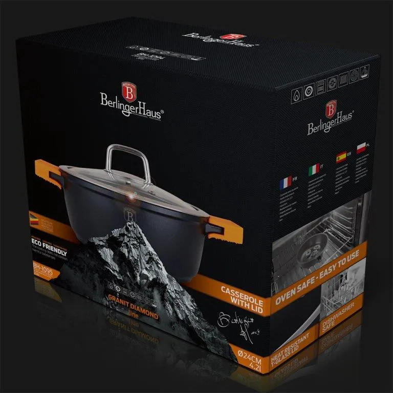 Cacerola con tapa 24 cm. Granit Diamond Line