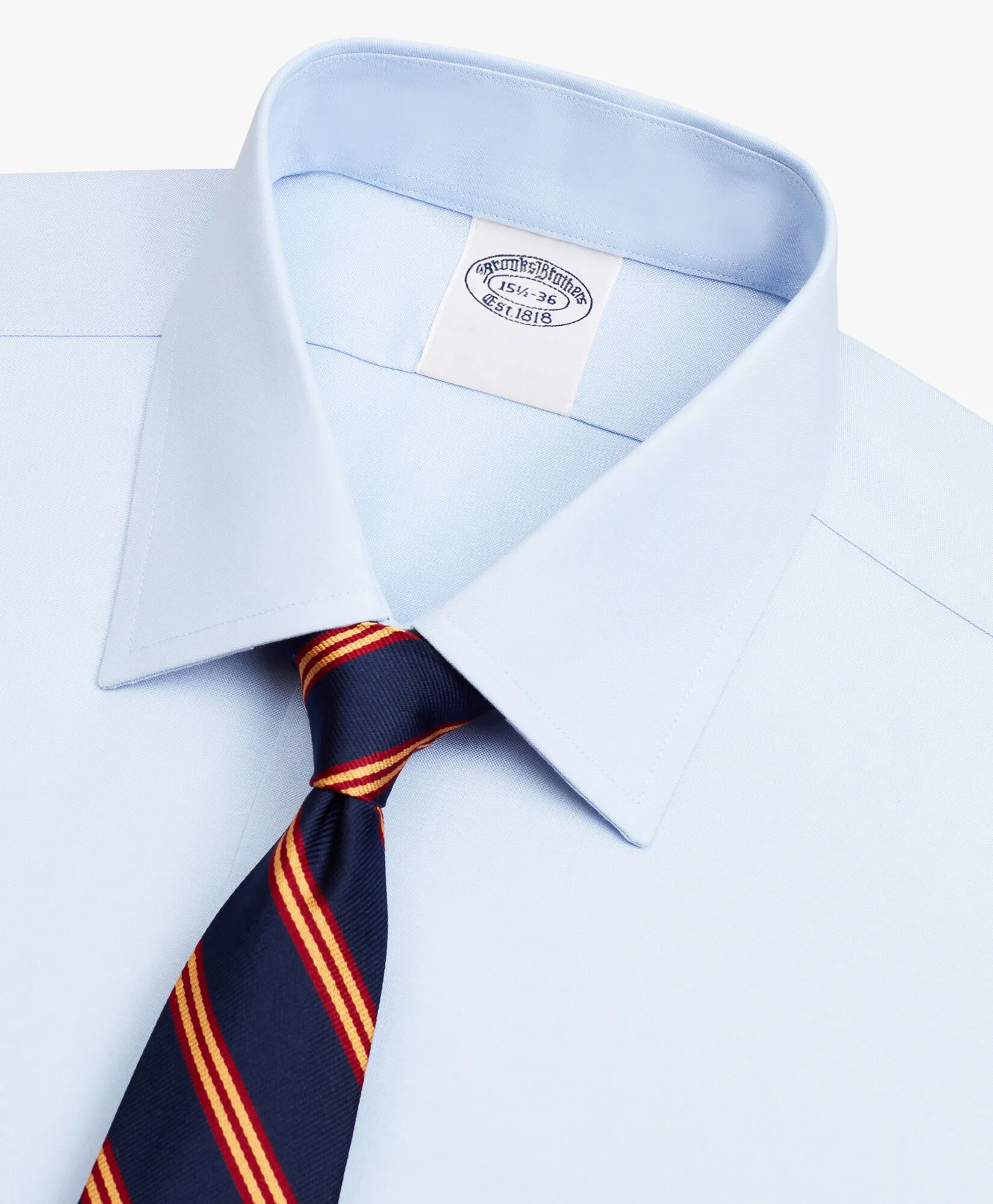 CAMISA DE VESTIR AZUL CLARO DE CORTE SLIM NONIRON EN ALGODóN ELáSTICO CON CUELLO AINSLEY