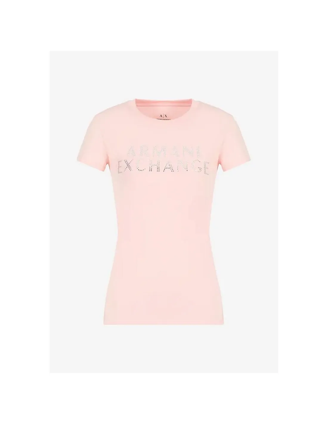 CAMISETA ARMANI EXCHANGE ROSA CLARO LOGO FRONTAL  ECOOL