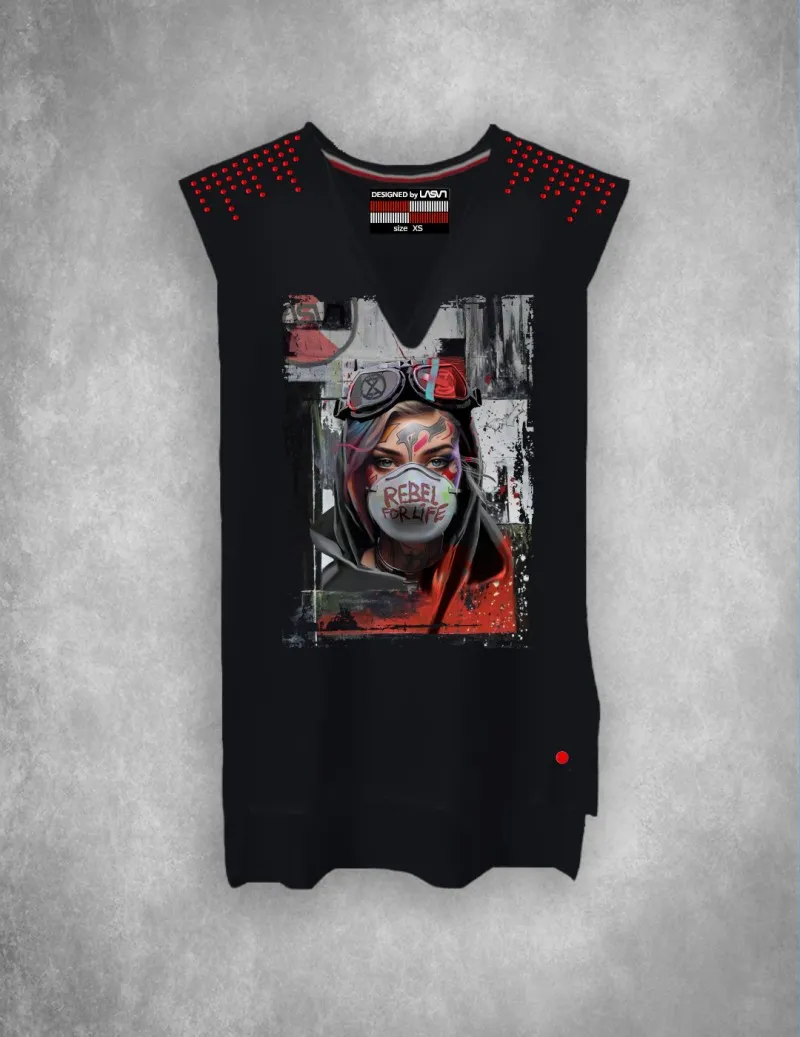 Camiseta de mujer REBEL negro
