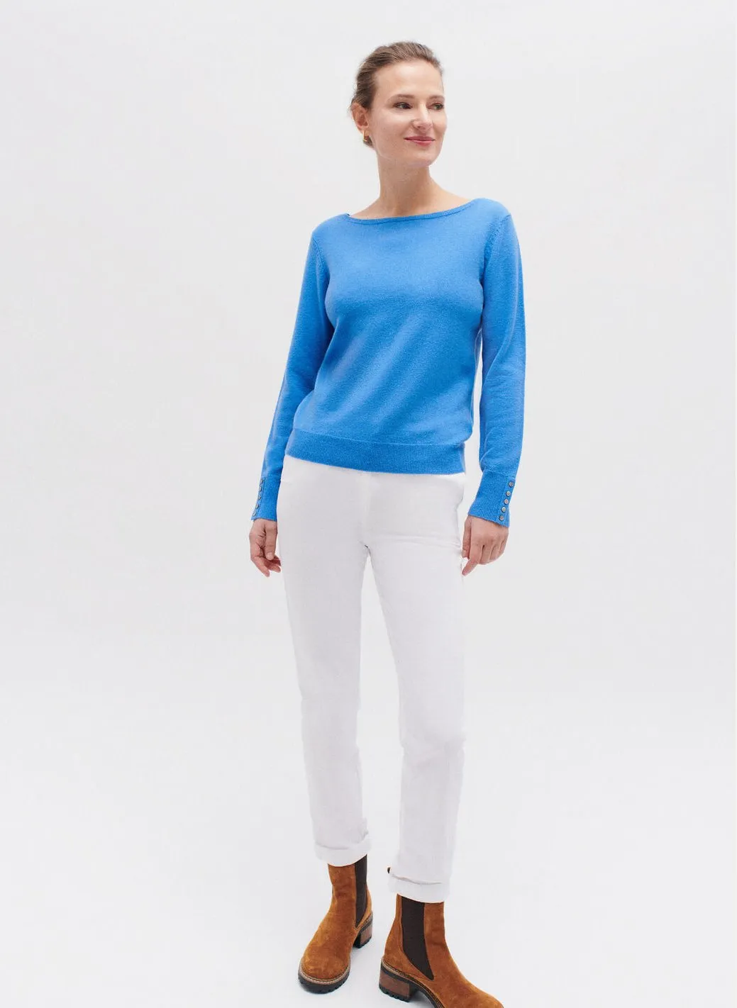 CAROLL ADELMOB  PANTALóN CHINO DE MEZCLA DE ALGODóN EN BLANCO