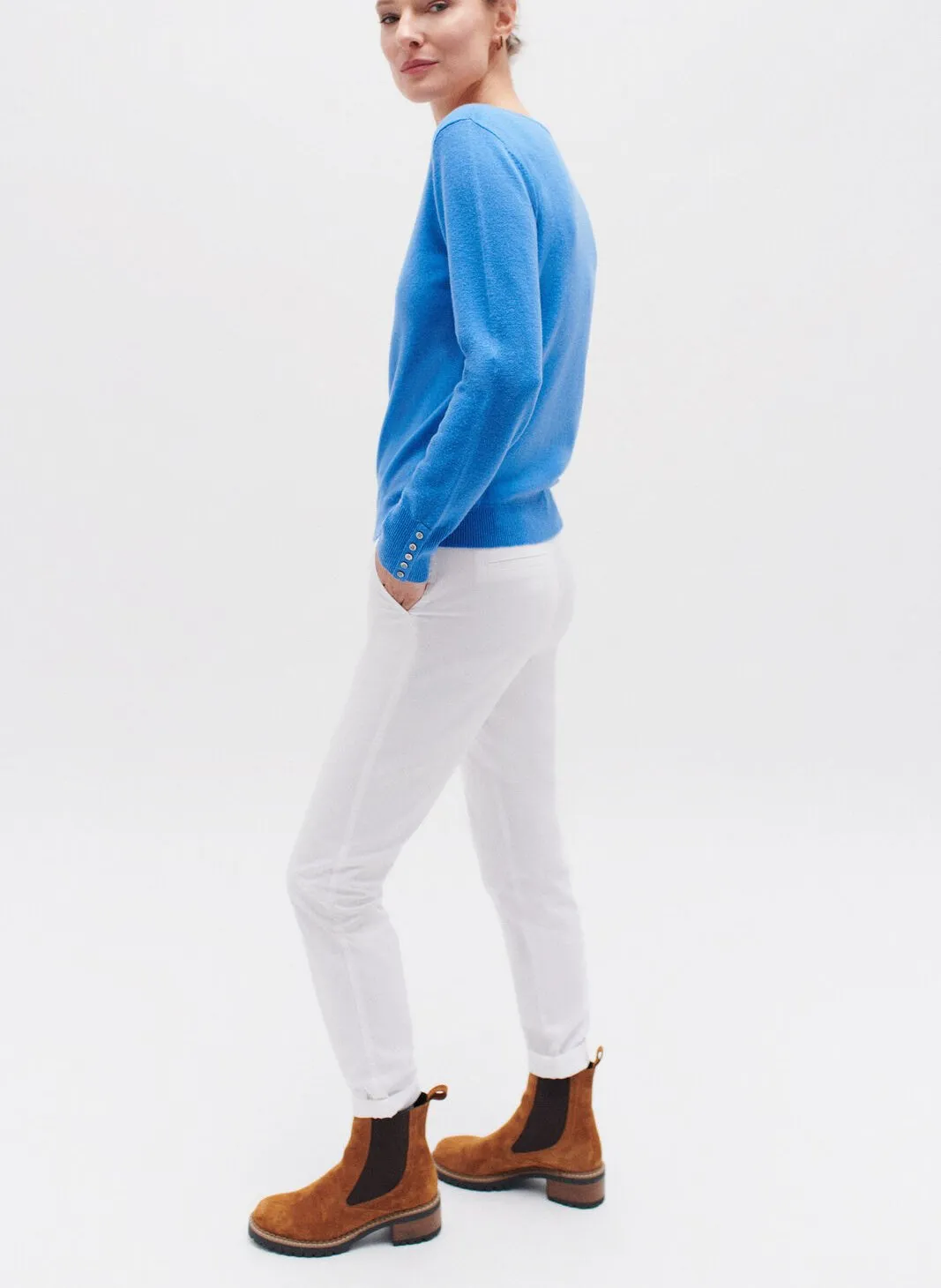 CAROLL ADELMOB  PANTALóN CHINO DE MEZCLA DE ALGODóN EN BLANCO