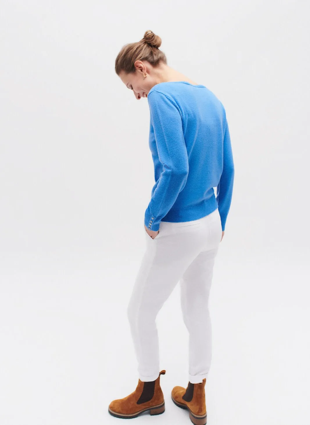 CAROLL ADELMOB  PANTALóN CHINO DE MEZCLA DE ALGODóN EN BLANCO