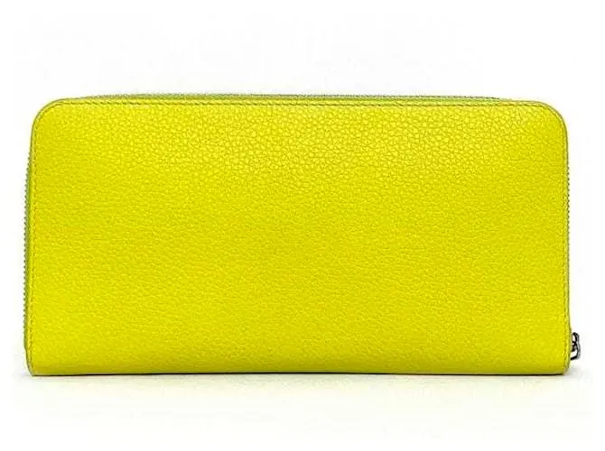 Cartera larga redonda Loewe en amarillo y burdeos 