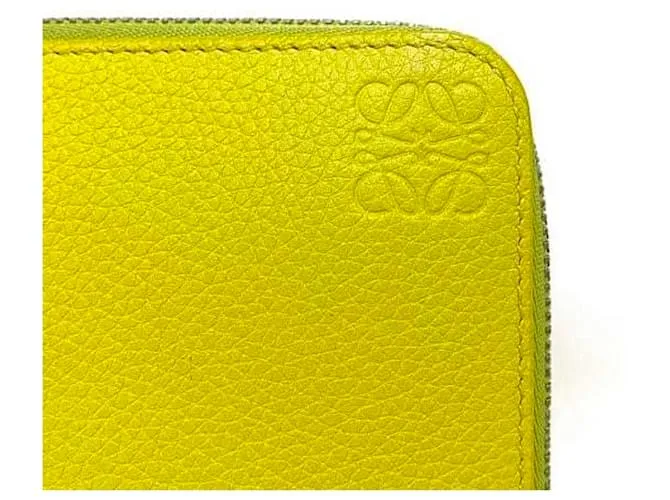 Cartera larga redonda Loewe en amarillo y burdeos 