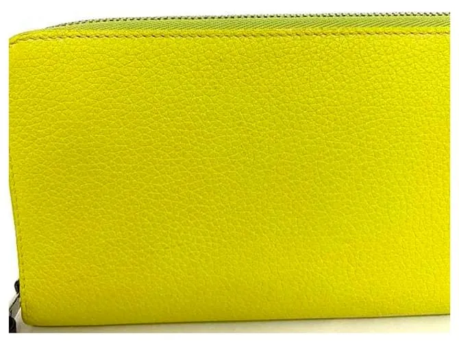 Cartera larga redonda Loewe en amarillo y burdeos 
