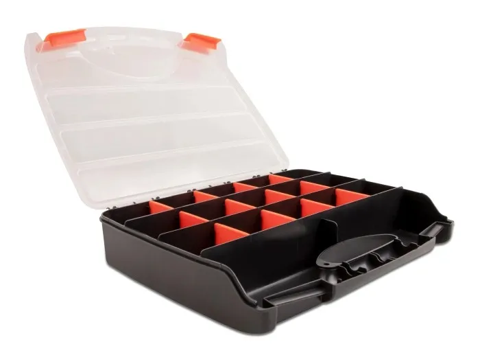 Cenicero DELOCK 18418, 17 plazas, 320 x 255 x 60 mm, plástico, negro