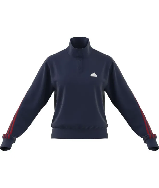 Chaqueta adidas Iconic Warpping 3 Bandas Snap Tracktop Mujer Azul Marino