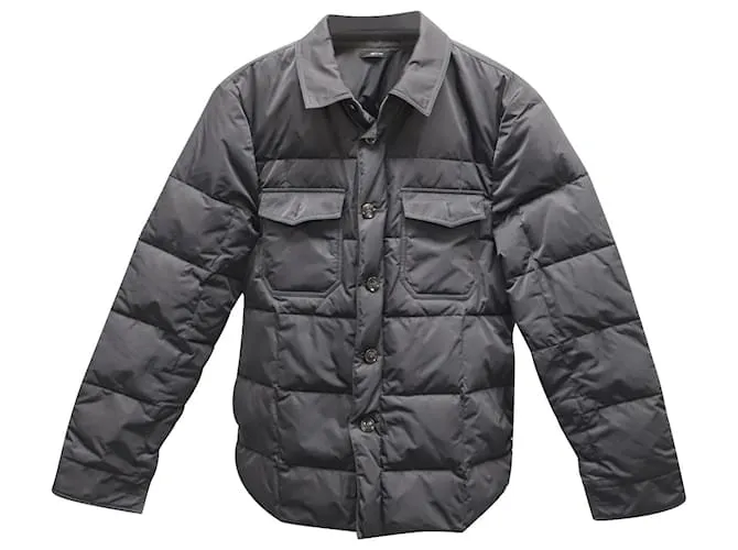 Chaqueta camisera acolchada Tom Ford en poliéster azul marino 