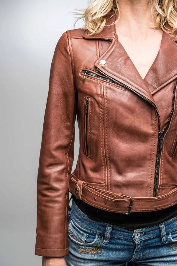 Chaqueta Mujeres Rose Garden Laurie Lamb Castel Dark Cognac Zz