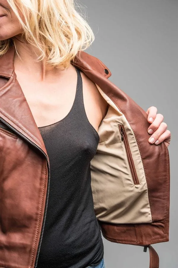 Chaqueta Mujeres Rose Garden Laurie Lamb Castel Dark Cognac Zz