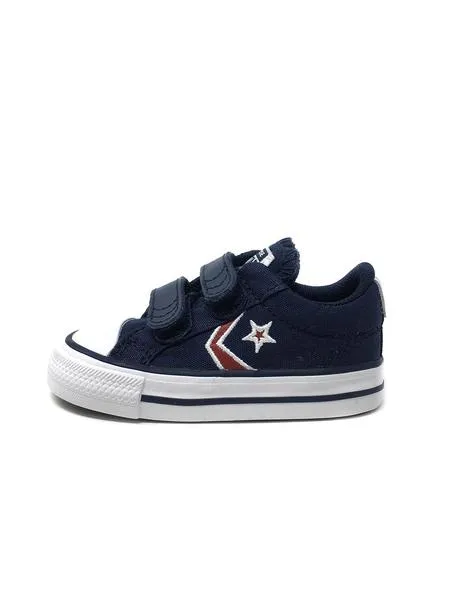 converse velcro lona azul