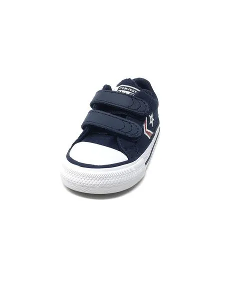 converse velcro lona azul